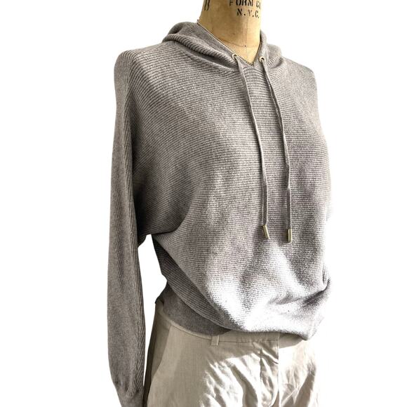 Philosophy Gray Ribbed Hoodie Size S - Picture 4 of 8